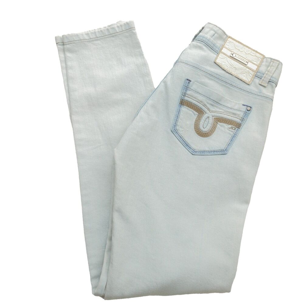 Jean Darrot Women's Slightly Distressed Jeans‎ Size 38 Light Wash Low Rise